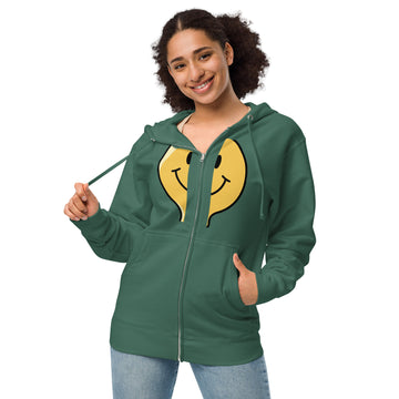 Unisex fleece zip up hoodie