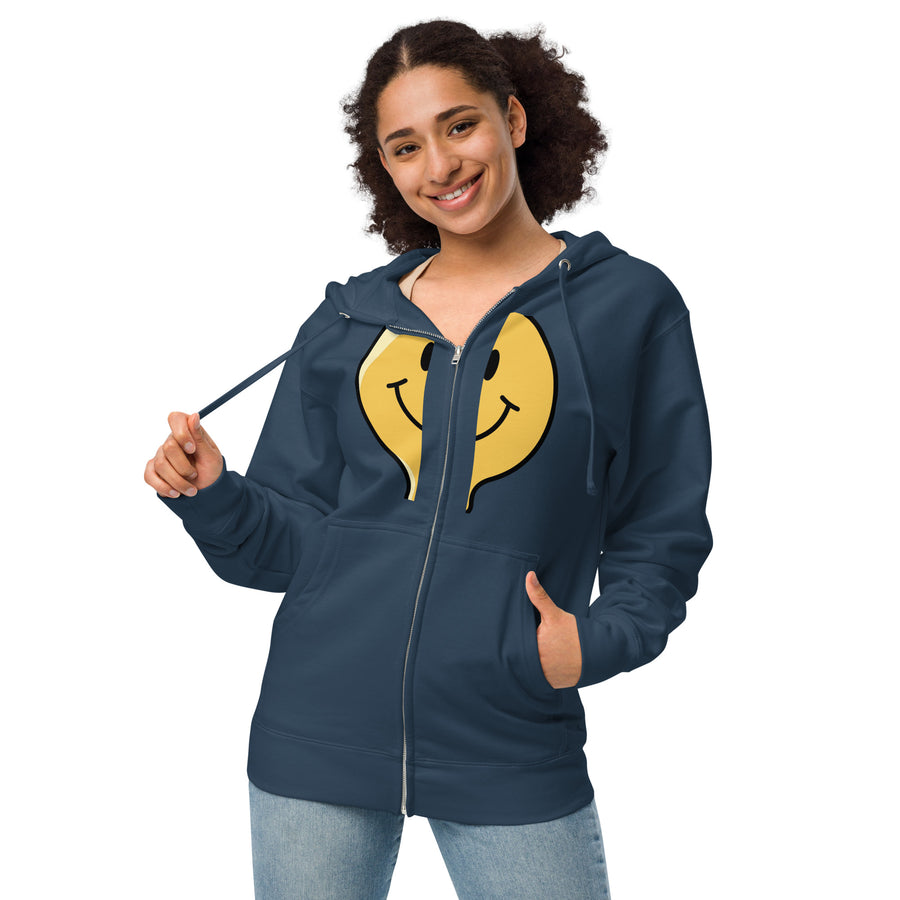 Unisex fleece zip up hoodie